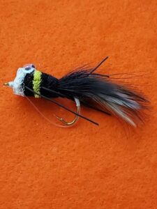 White yellow and black bass bug