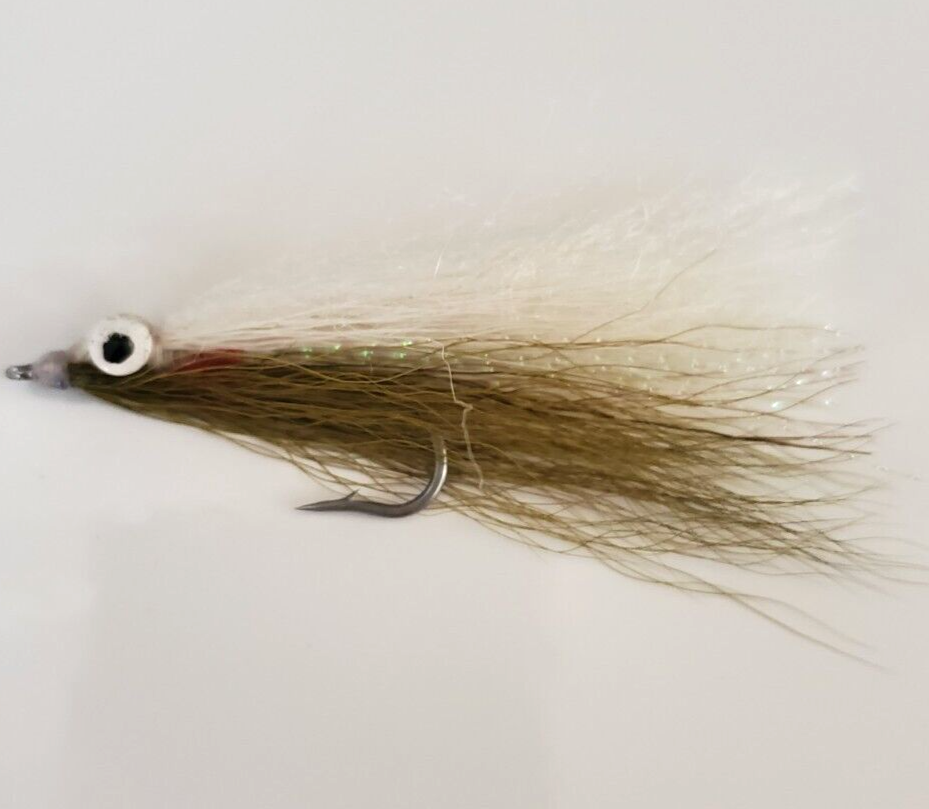 Olive and White Clouser
