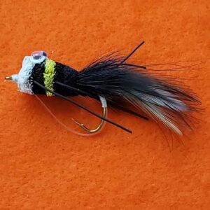 White yellow and black bass bug